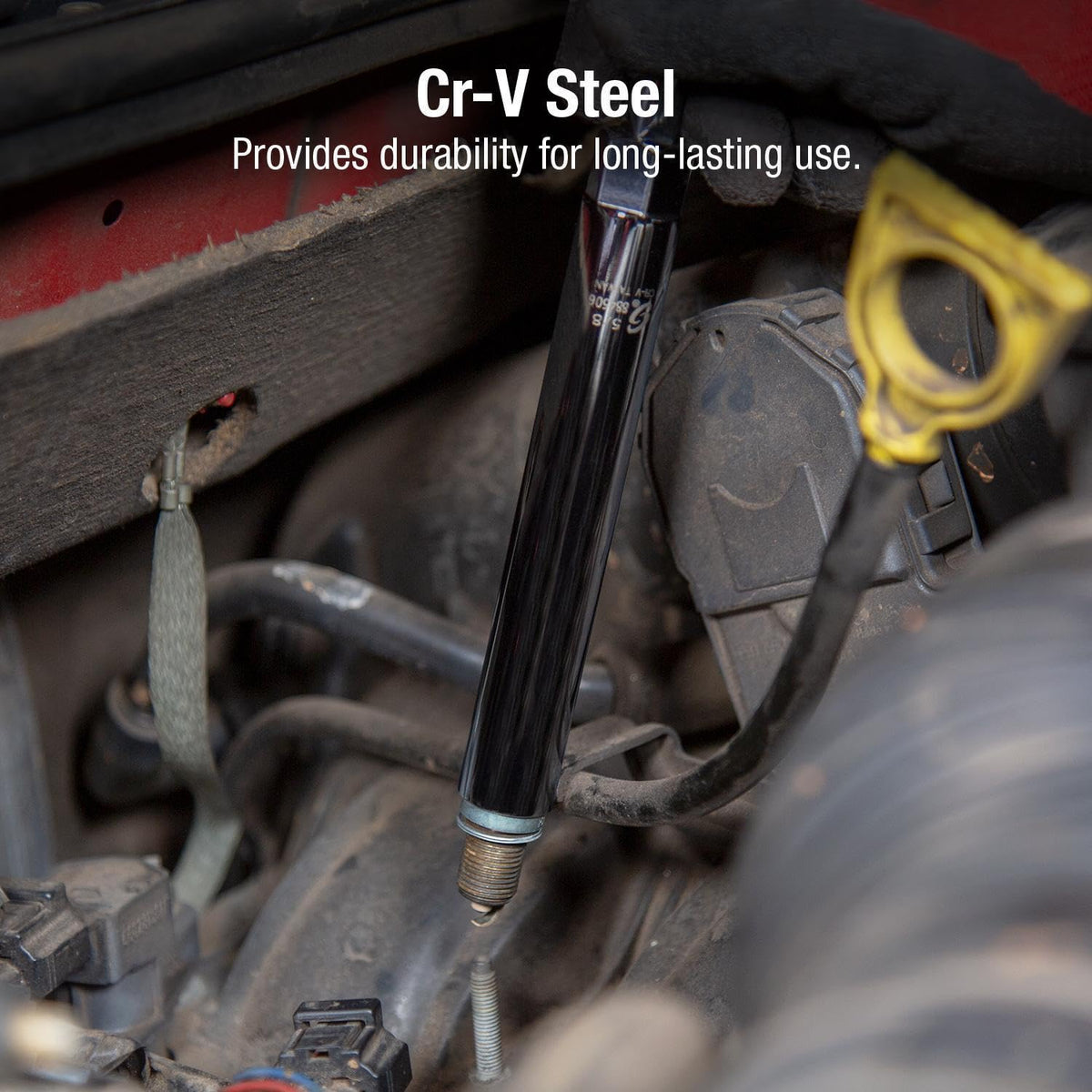Sunex Tools 884505 radius-corner detail highlighting CR-MO strength and reduced stress