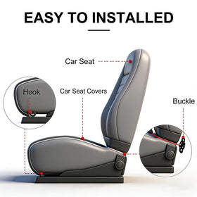 Suninbox size scale overlay comparing cover to standard car seat for fit guidance