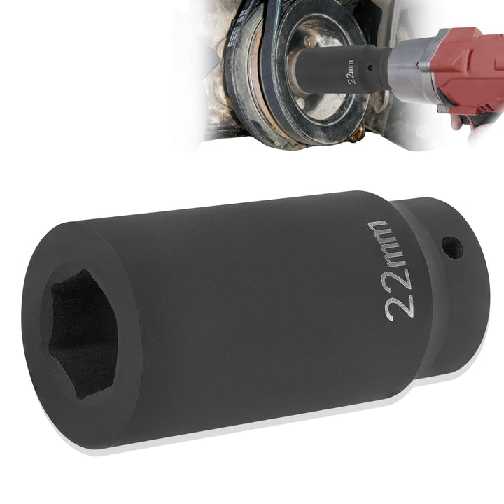 Sunluway 22mm socket front view showing solid body and hex fit benefit