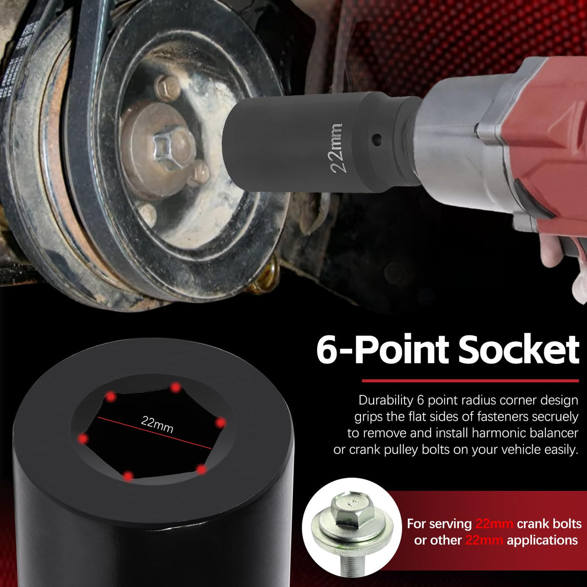 Sunluway six-point face detail preventing bolt rounding during removal