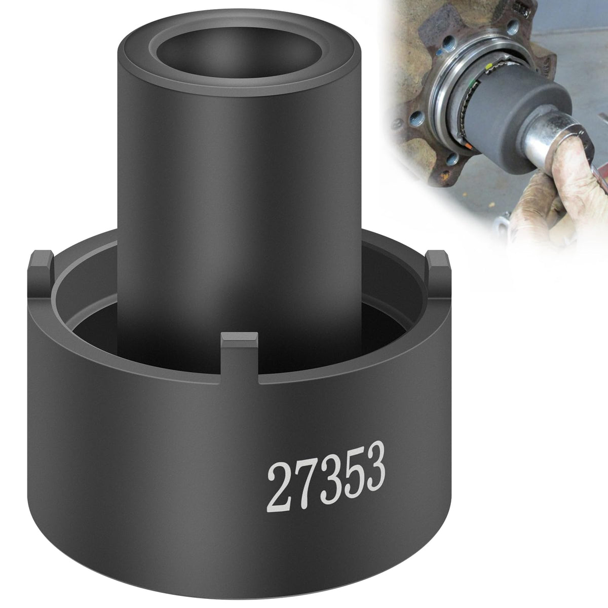 Sunluway front view of 27353 axle nut wrench showing fit and length benefit
