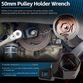 Sunluway 50mm pulley holder close-up shows hex face for secure pulley grip