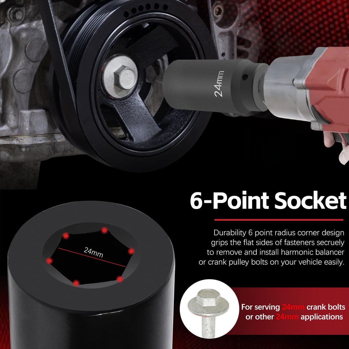 Sunluway 77070 6-point contact detail preventing slippage and bolt rounding