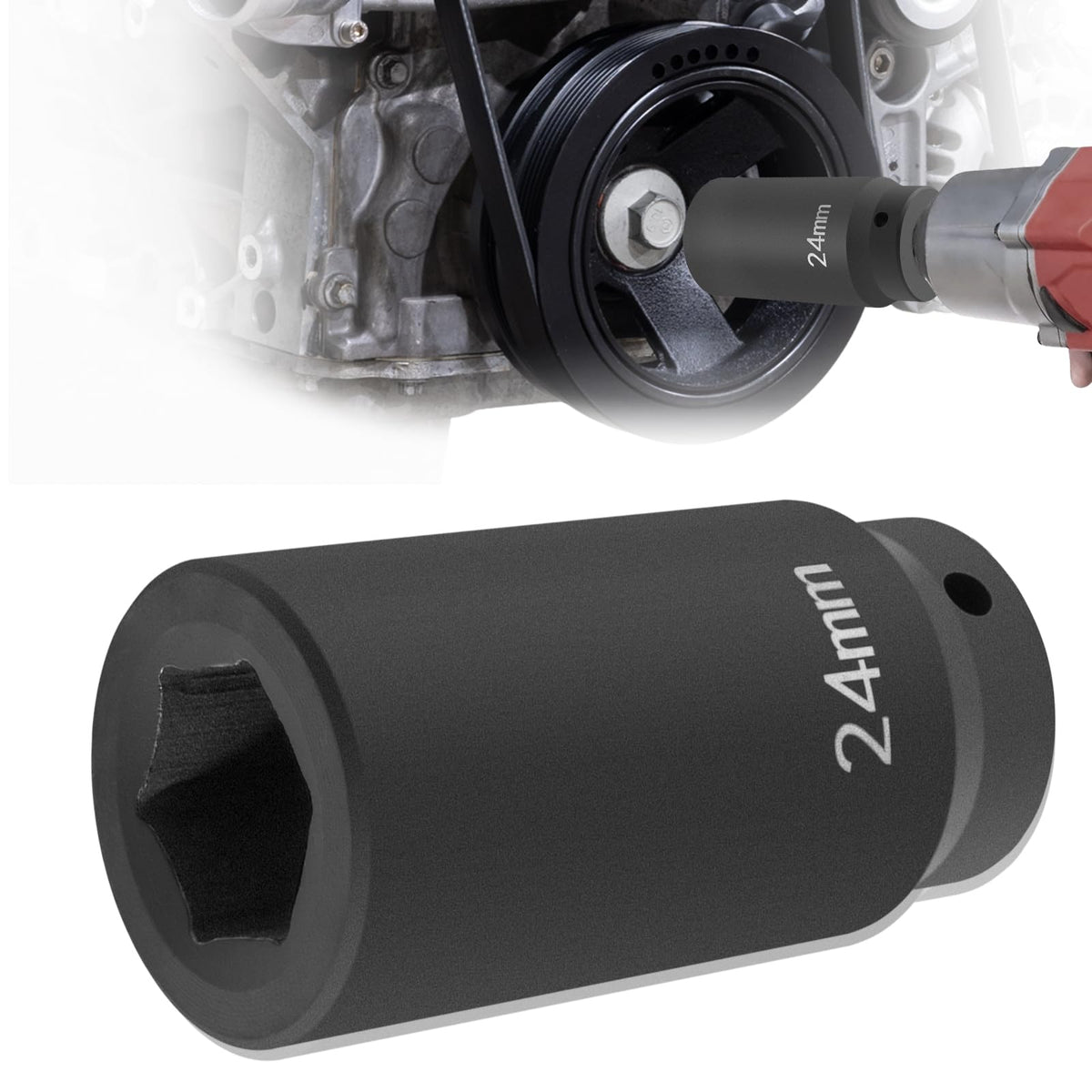Sunluway 77070 front view showing fit for 24mm bolts and clean engagement
