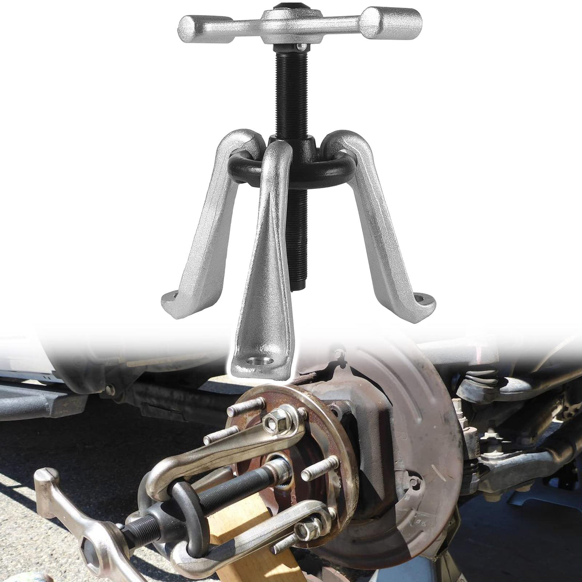 Sunluway hub puller front assembly showing full tool and clear operation benefit