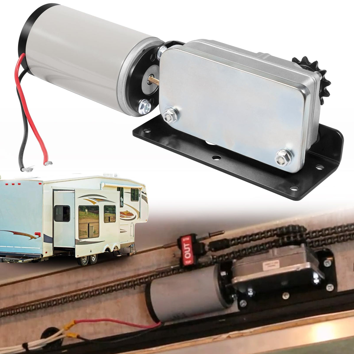 Sunluway front assembly showing full motor and gearbox for easy replacement