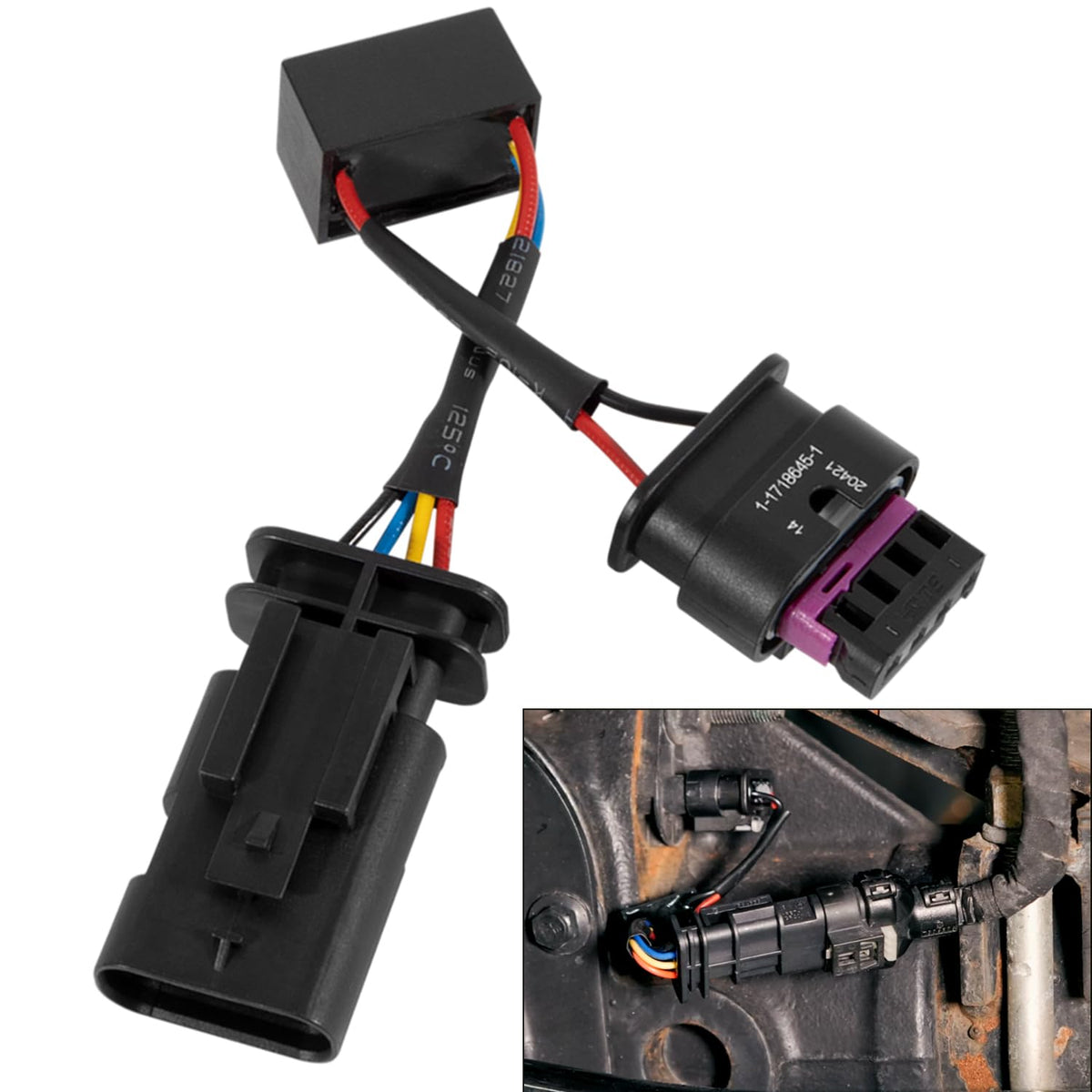 Sunluway front connector harness showing OEM plug and reliable fit