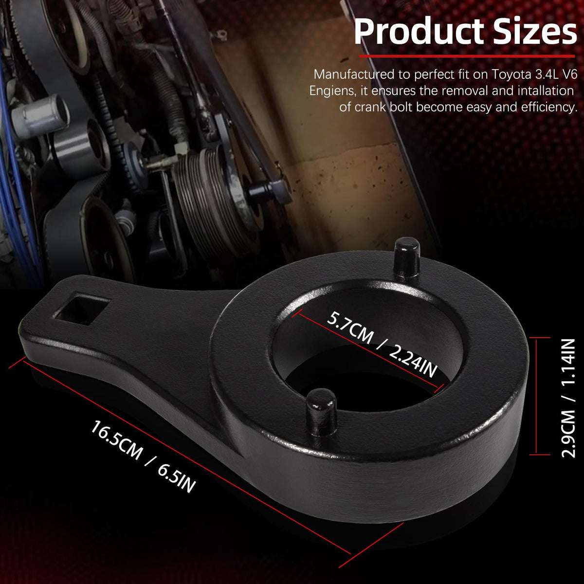 Sunluway size comparison beside socket showing compact tool scale benefit
