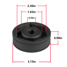 Sunluway socket next to ruler illustrating compact size