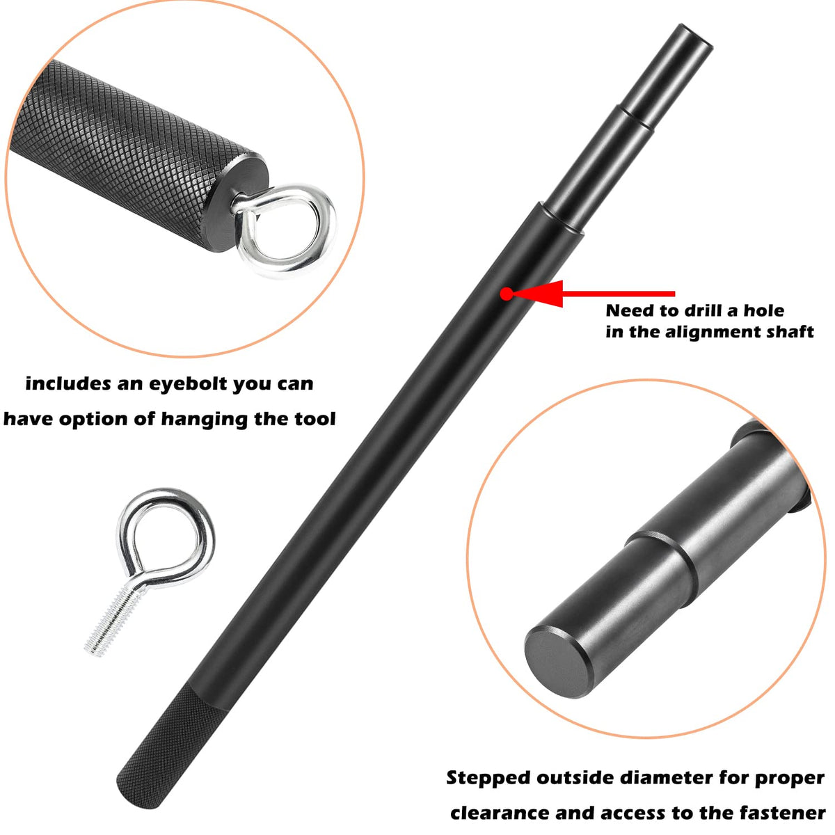 Sunluway tools installed on a sterndrive demonstrating correct use and reduced misalignment