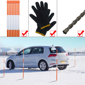 Sunnyglade included gloves and steel drill bit showing safer, easier installation in hard soil