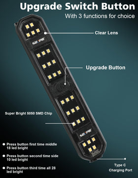SUNPIE clip attached to vehicle visor providing quick-access interior lighting benefit