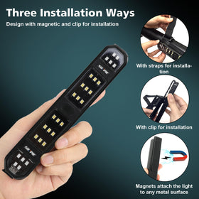 SUNPIE clip mounted on vehicle visor providing focused interior lighting
