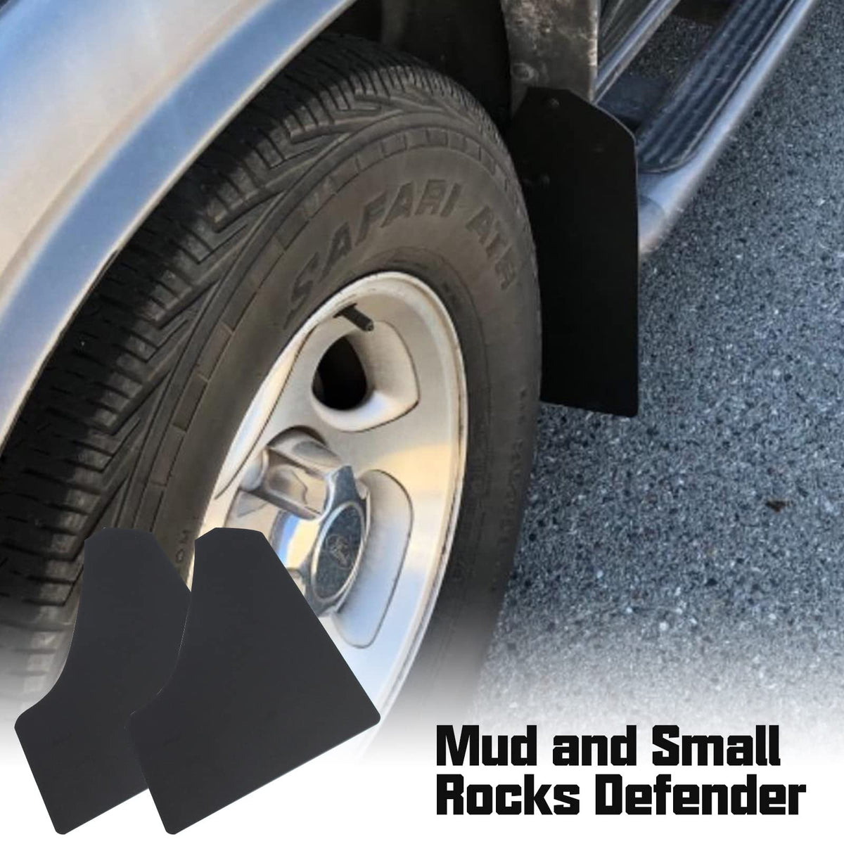 SUNPIE close-up of mud flap texture and edge flexibility for impact resistance benefit
