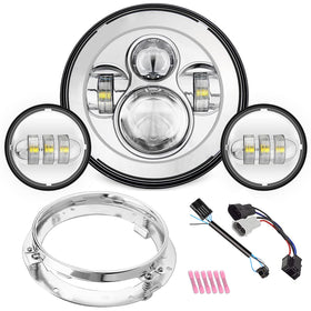 SUNPIE front view assembled headlight showing modern LED array and clear lens for brighter beam