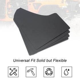 SUNPIE mud flap fitted to truck rear wheel showing coverage and debris deflection benefit
