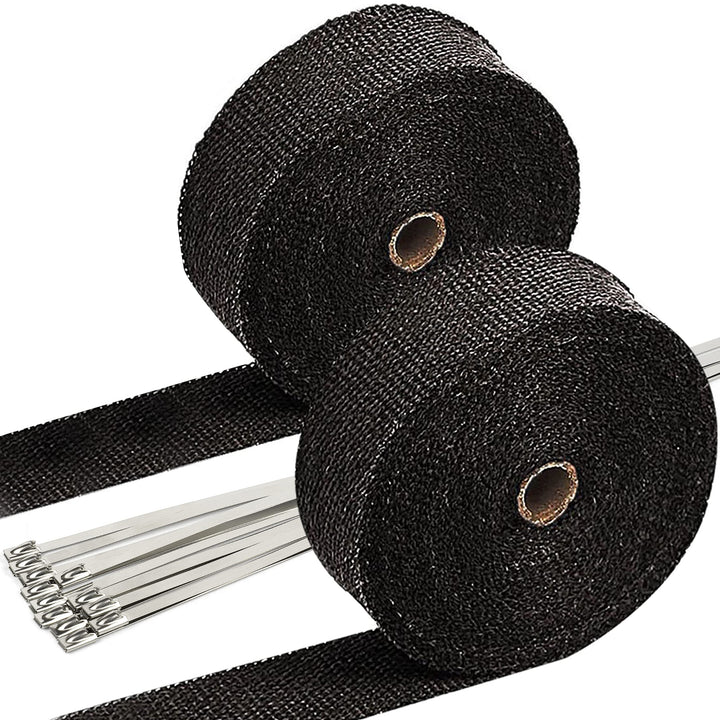SunplusTrade front packaging showing two 2x50' black heat wrap rolls and ties for durable heat control