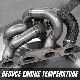 SunplusTrade wrapped motorcycle header demonstrating reduced surface heat and clean appearance