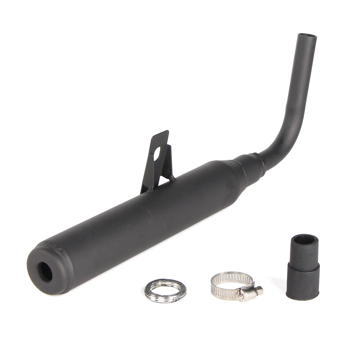 SUNQIAO silencer front view showing fit and improved exhaust routing