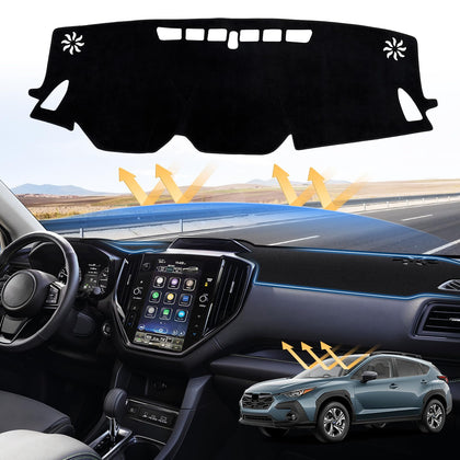 Sunsdrew front view of dash cover showing precise Crosstrek fit and polished interior benefit