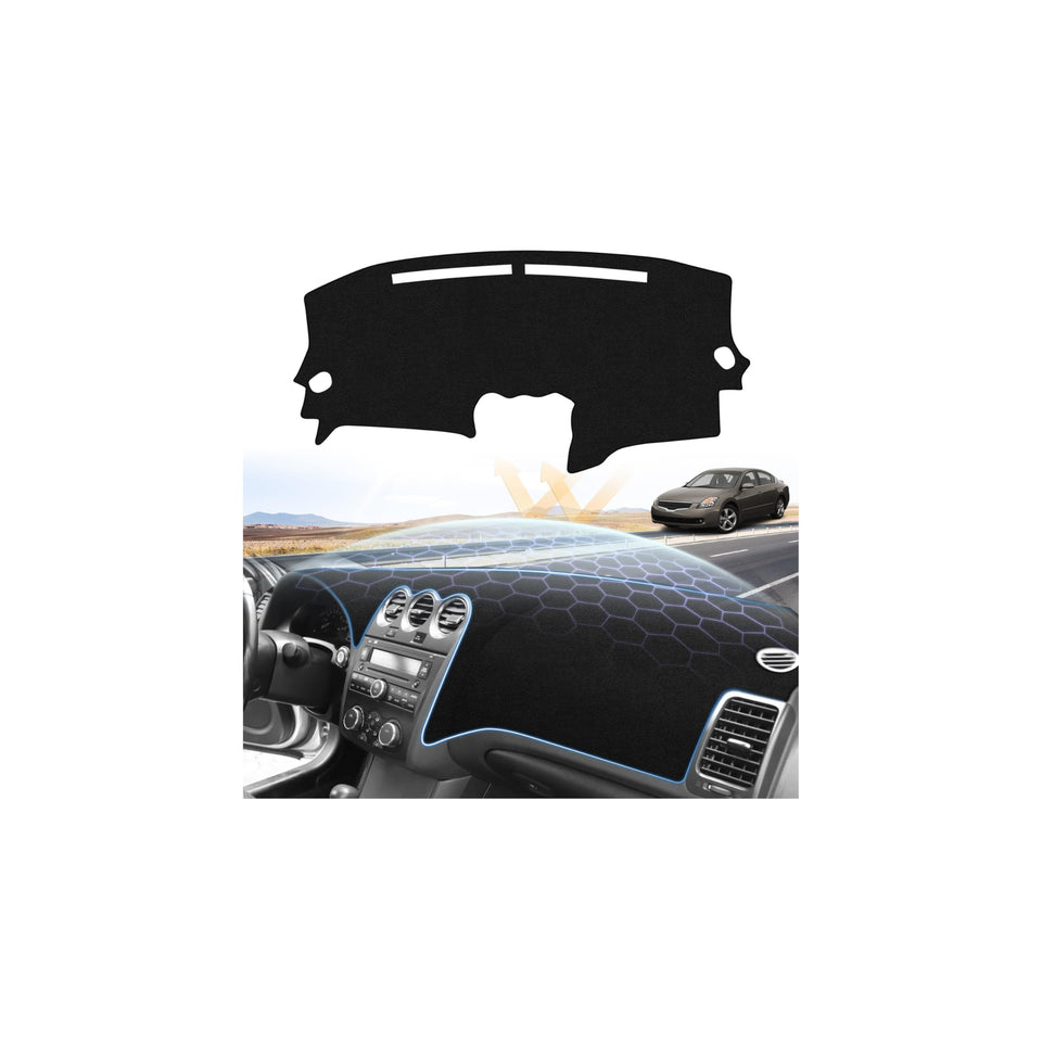 Sunsdrew front view fitted on Altima dashboard showing clean tailored protection