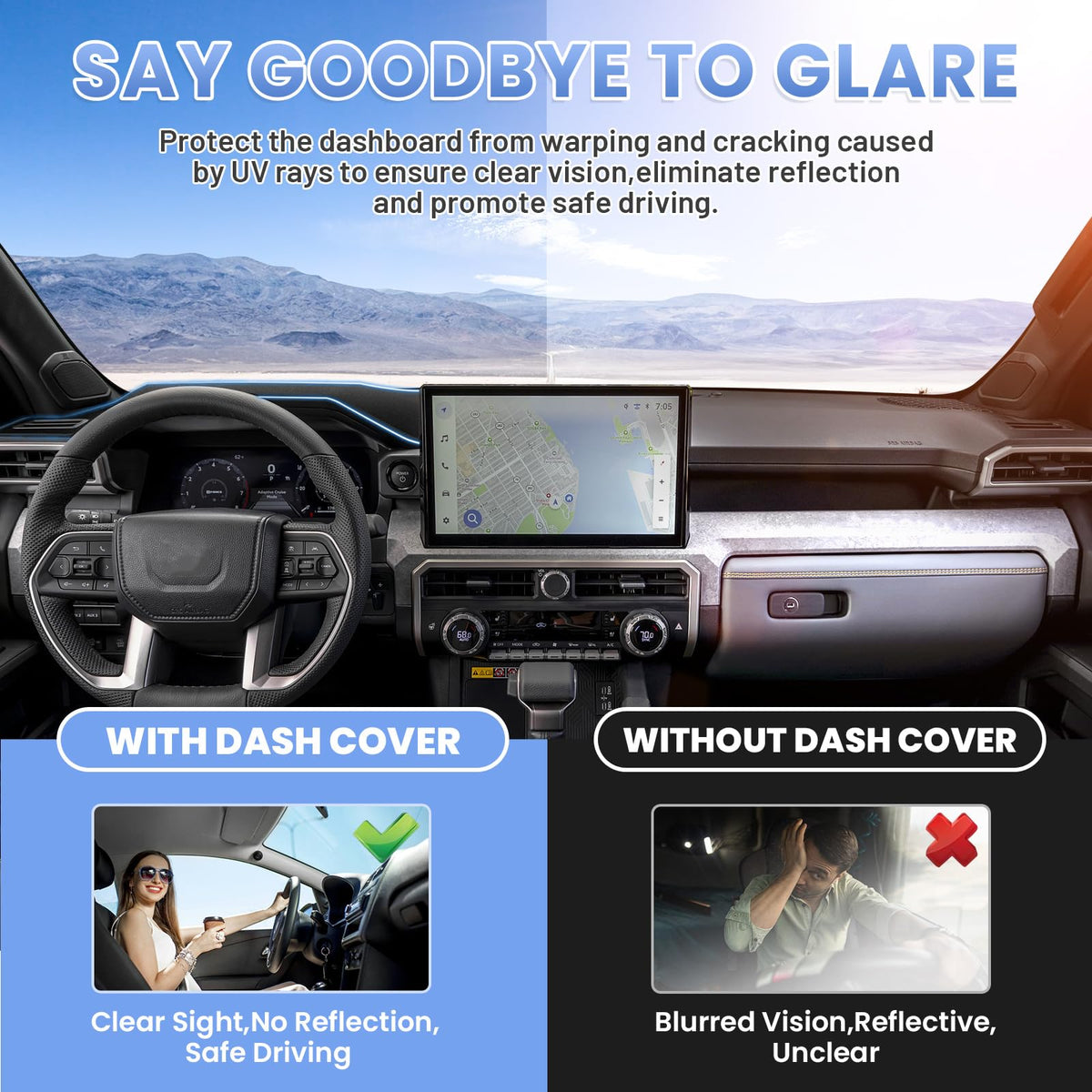 Sunsdrew being installed easily on a Tacoma dashboard saving time