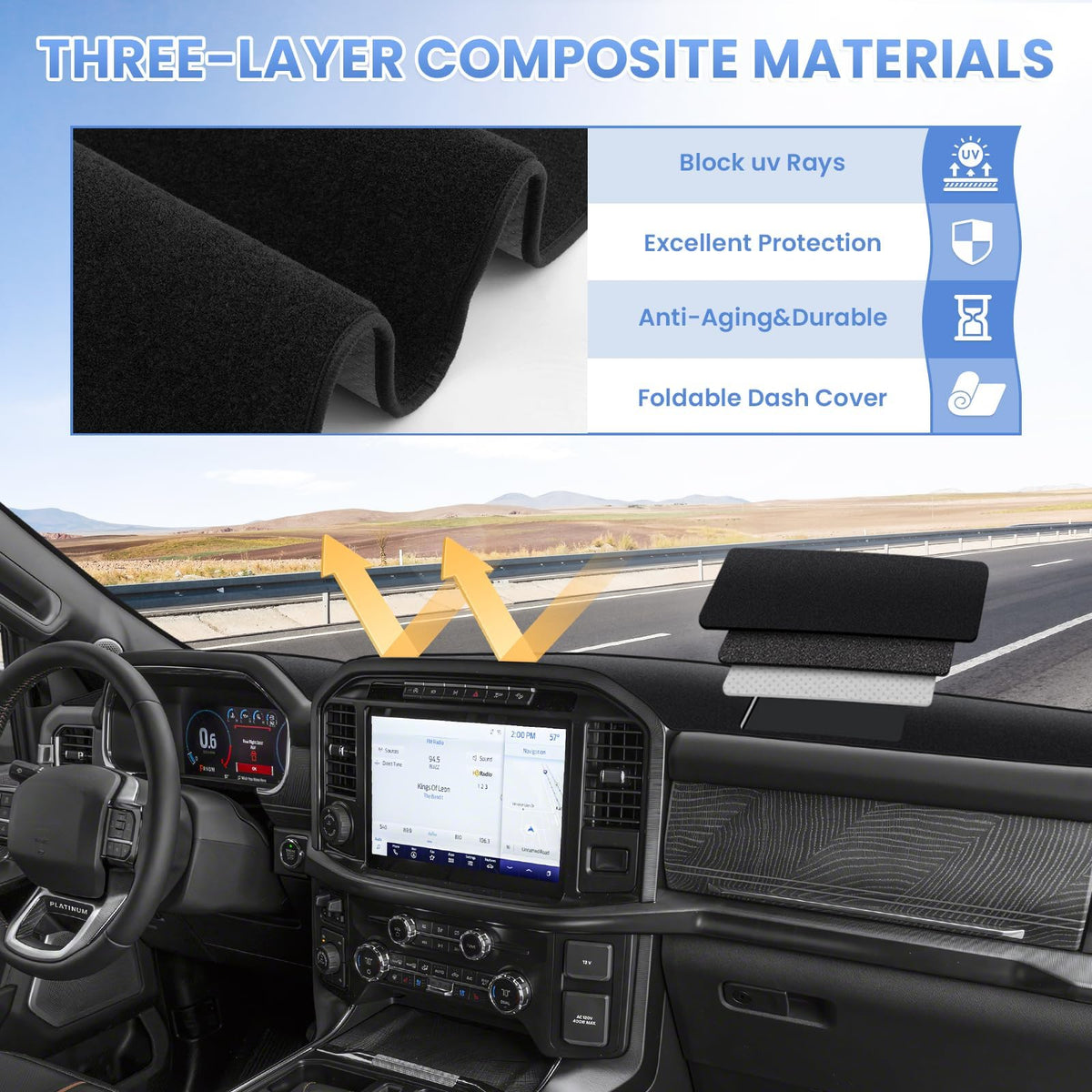 Sunsdrew installed driver view reducing windshield glare and improving visibility