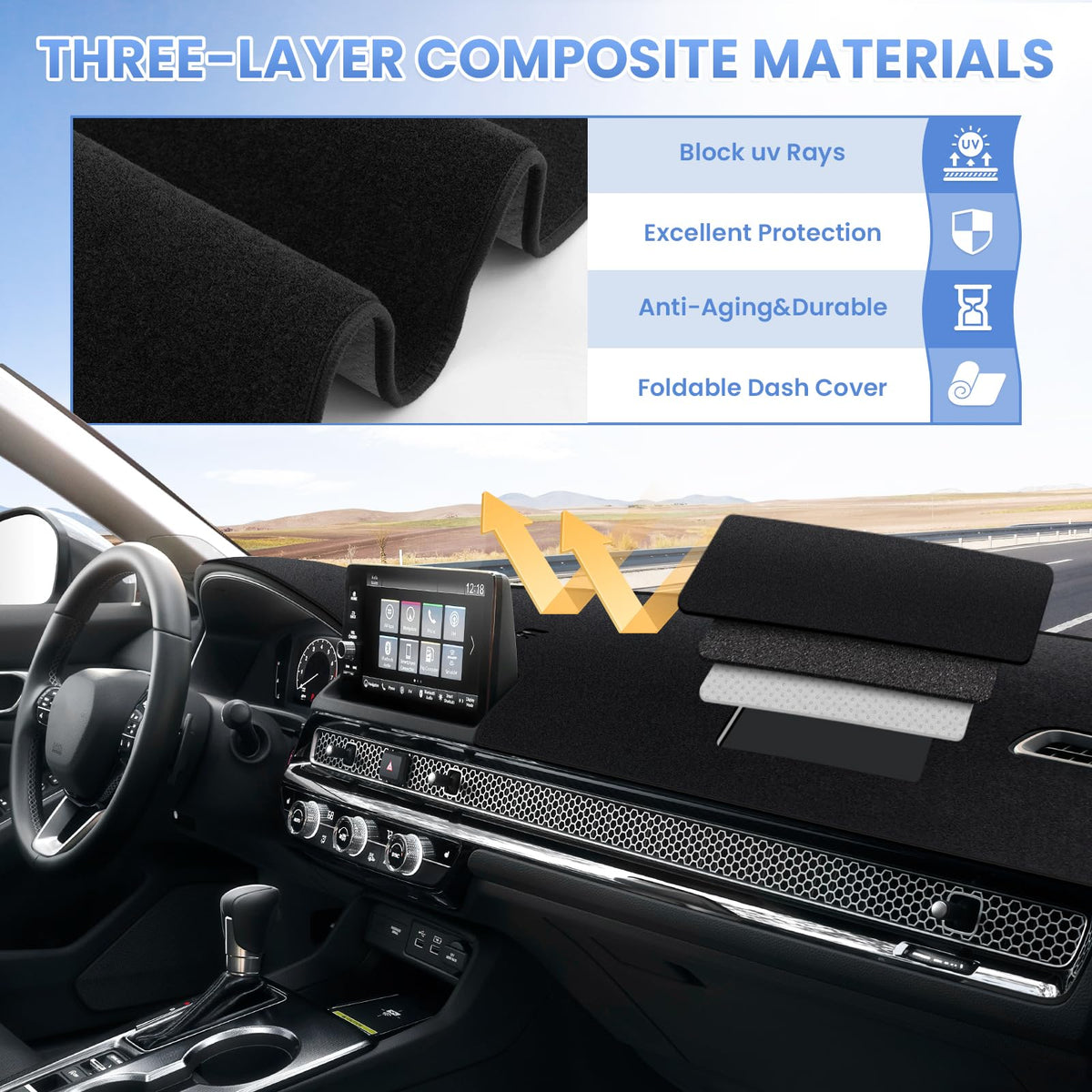Sunsdrew installed passenger side showing seamless fit and UV protection