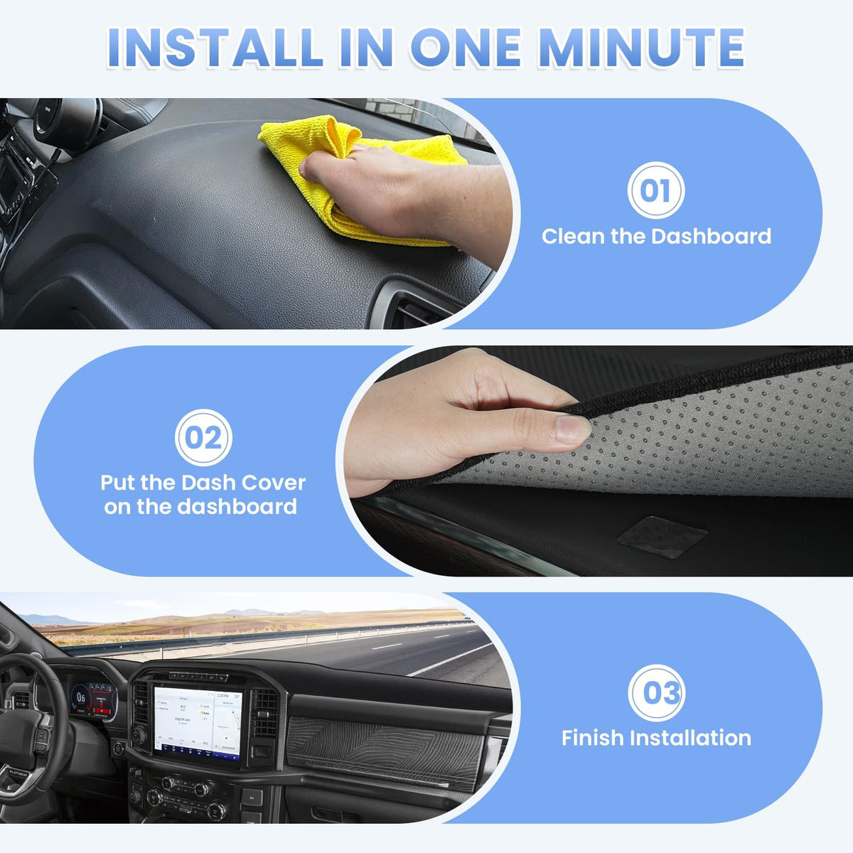 Sunsdrew lifestyle shot on parked F150 showing sun protection and upgraded interior