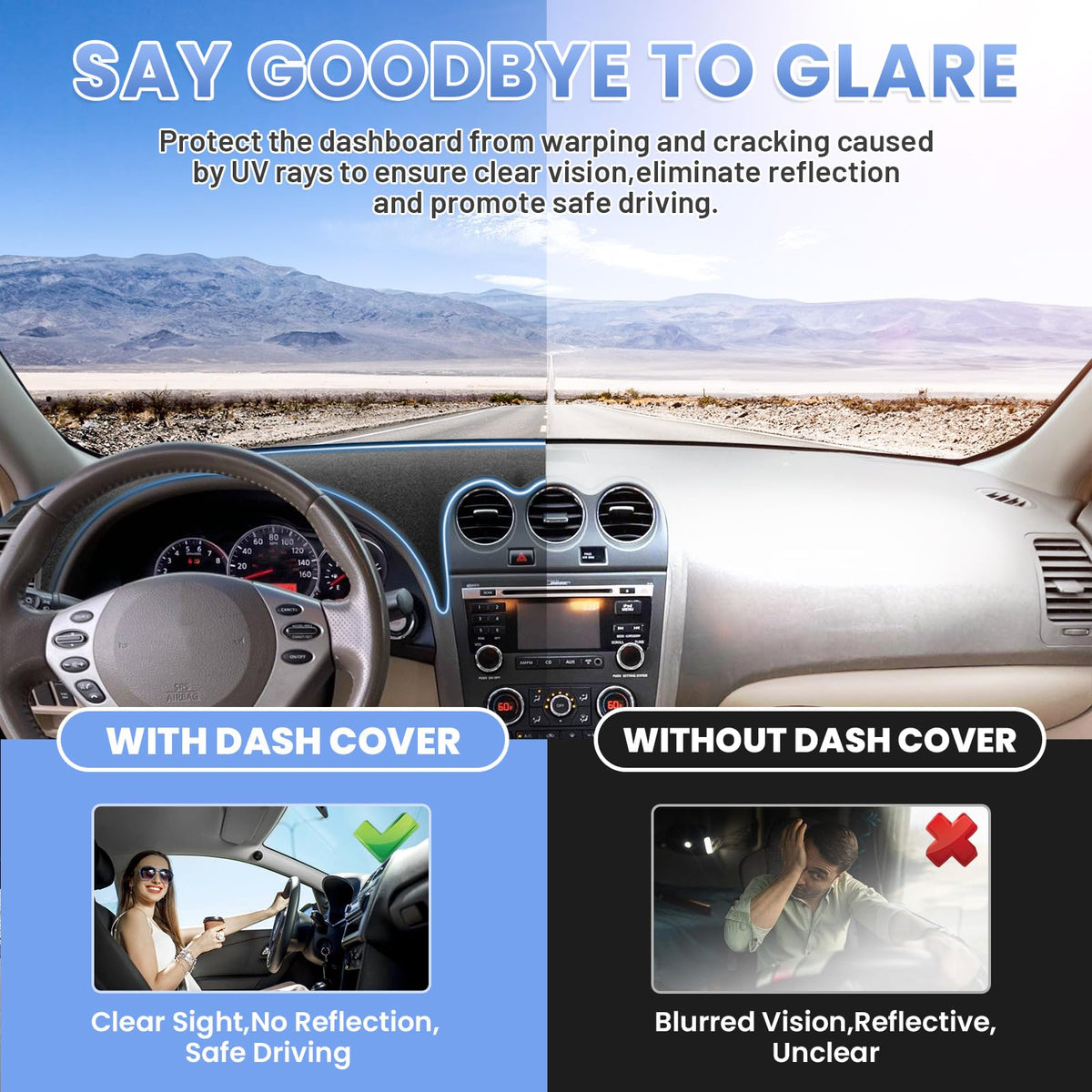Sunsdrew demonstrated glare reduction on windshield improving driver visibility