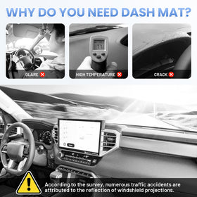 Sunsdrew cover size comparison on dashboard showing coverage area and easy placement