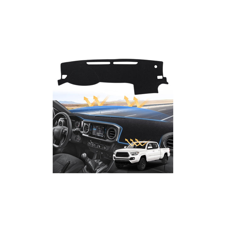 Sunsdrew dash cover front view showing tailored fit and neat edges—protects dash