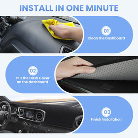 Sunsdrew dash cover in a driving lifestyle shot enhancing cabin comfort and visibility