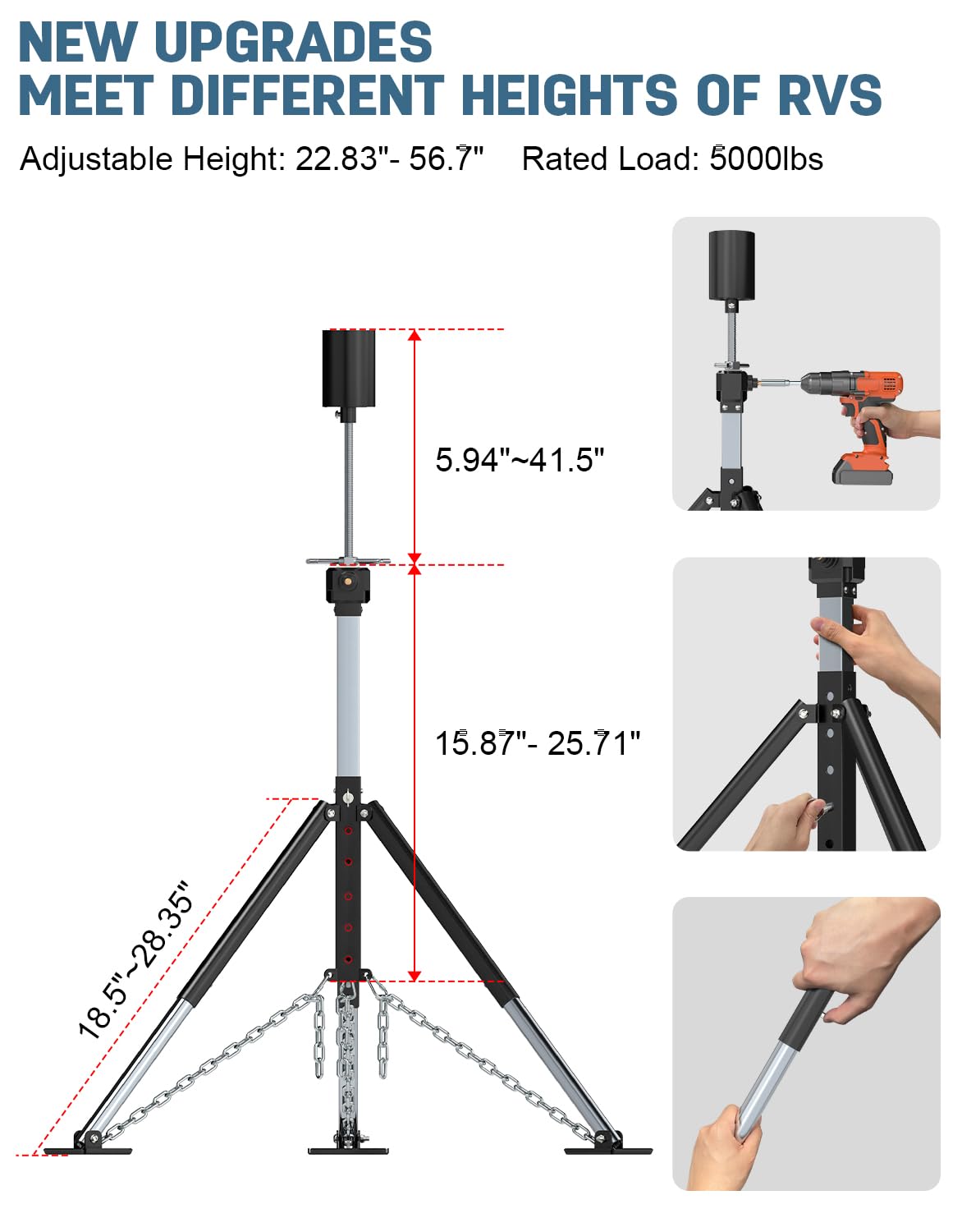 SUNSHINE FARMRE close-up of height adjustment locks showing precise fit and easy setup
