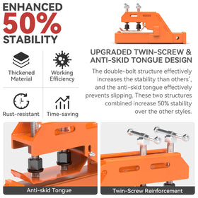 SUNSHINE FARMRE twin-screw detail for even clamping pressure and safety