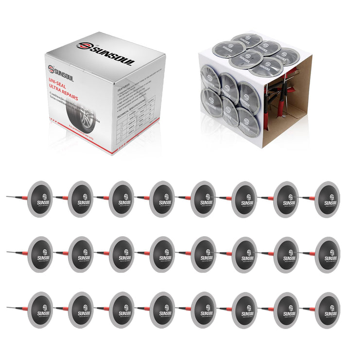 SUNSOUL front packaging showing 24 large plug patches, durable supply benefit