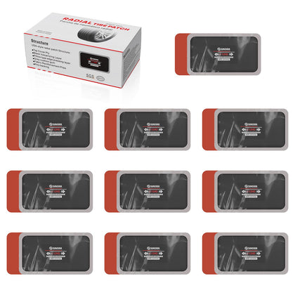 SUNSOUL front packaging showing 10 radial tire patches and robust construction benefit