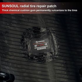 SUNSOUL patch beside ruler showing 3.15 by 2.56 inch size clarity