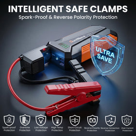 SuntNeew booster clamps close-up showing smart anti-slip design for secure battery contact