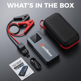 SuntNeew on campsite table at night showing emergency lighting and charging benefit