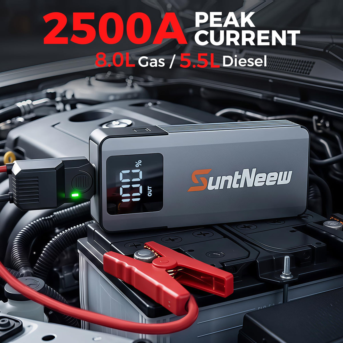 SuntNeew held in hand illustrating lightweight portability benefit