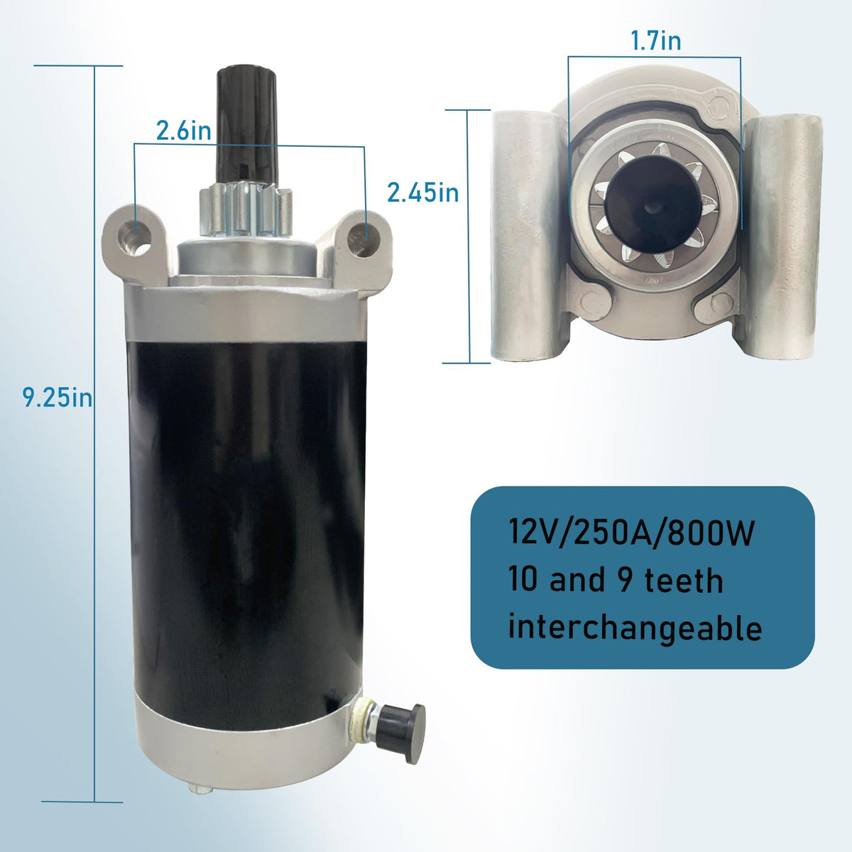 SUONE starter installed in mower demonstrating direct replacement ease