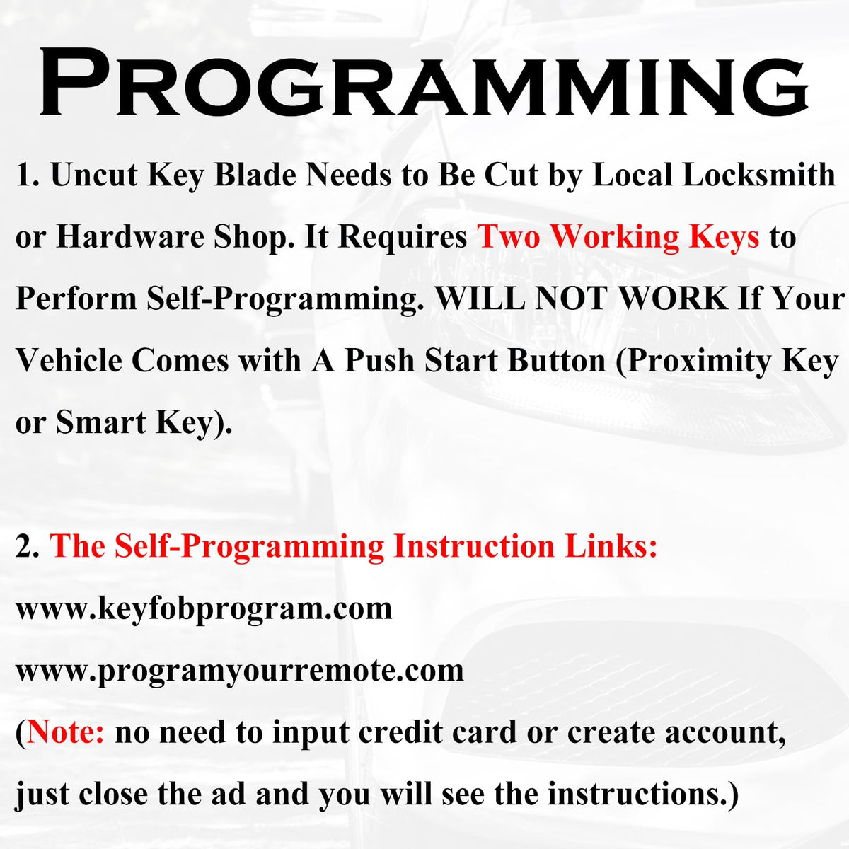 SUPALAND key fob with battery preinstalled ready-to-program for quick setup