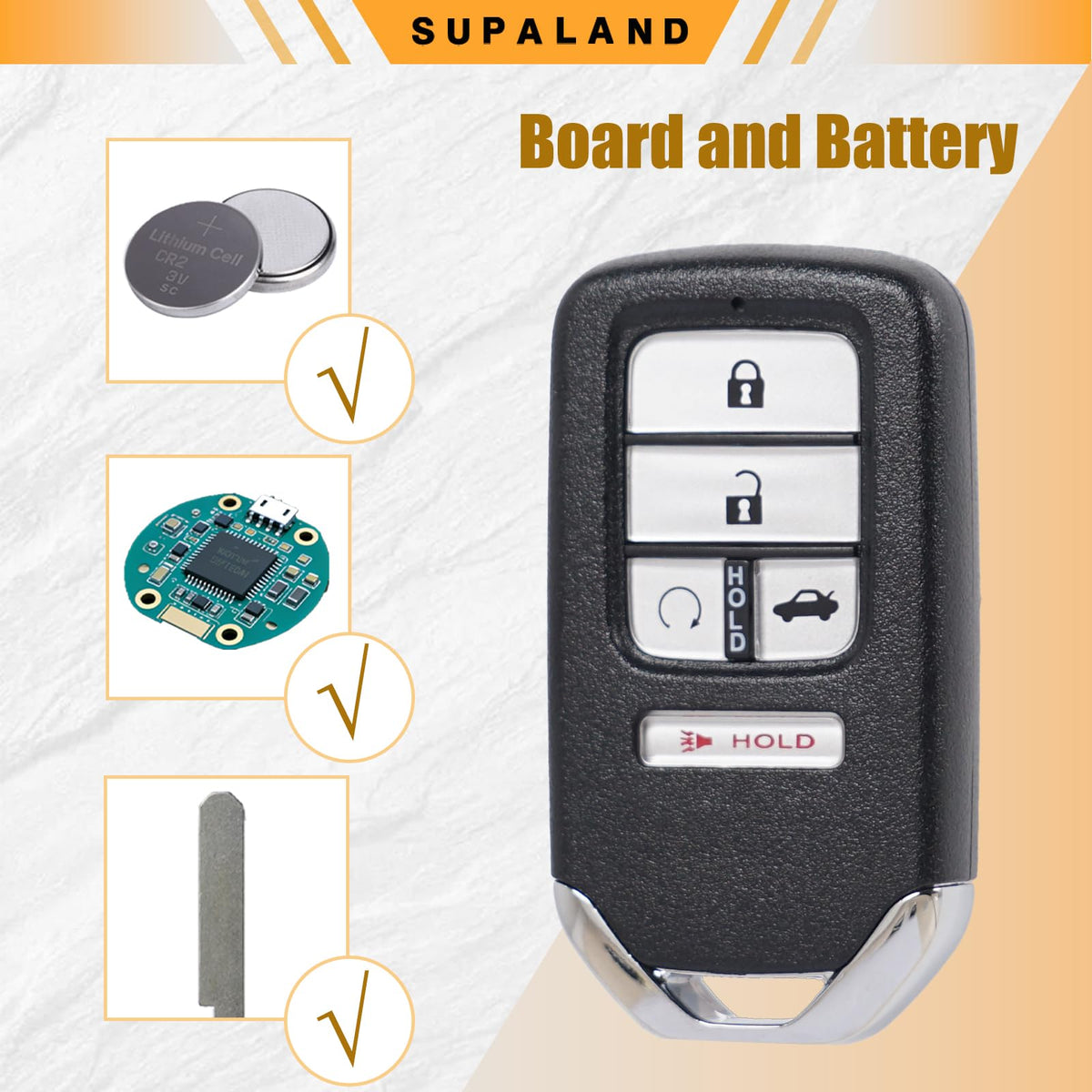 SUPALAND blank key and blade included for cutting to match vehicle locks, saves time
