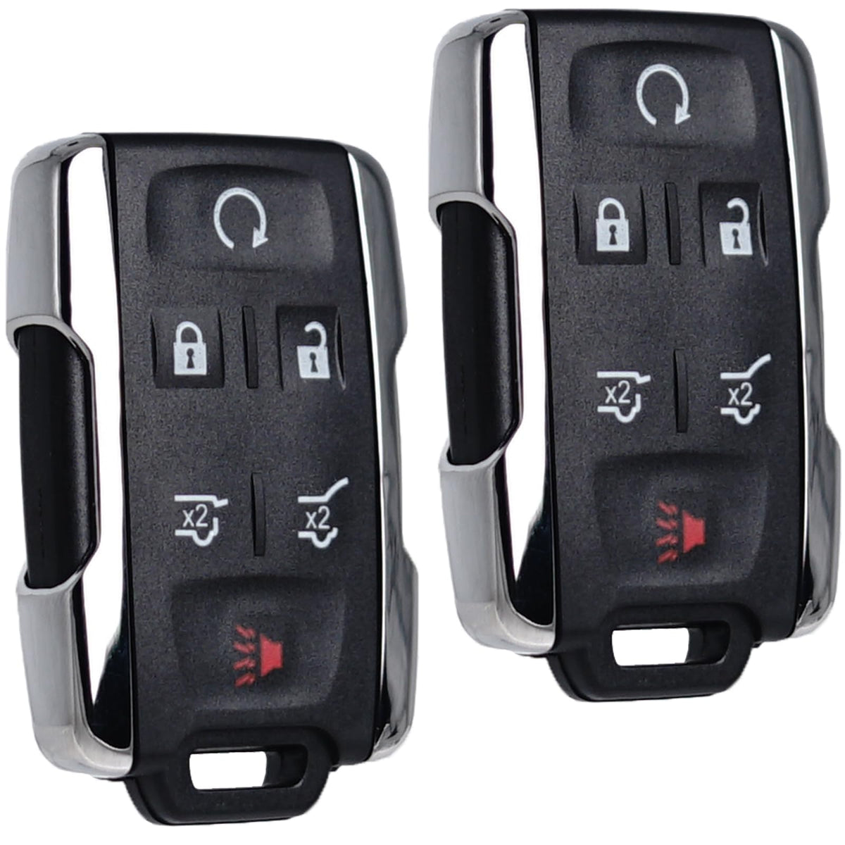 SUPALAND chrome six-button fob front view showing design and keys