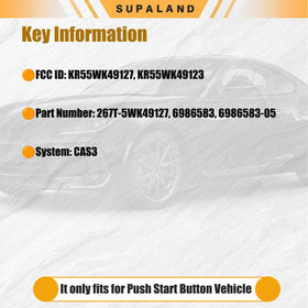 SUPALAND rear label with FCC ID and part number, reassuring compatibility verification