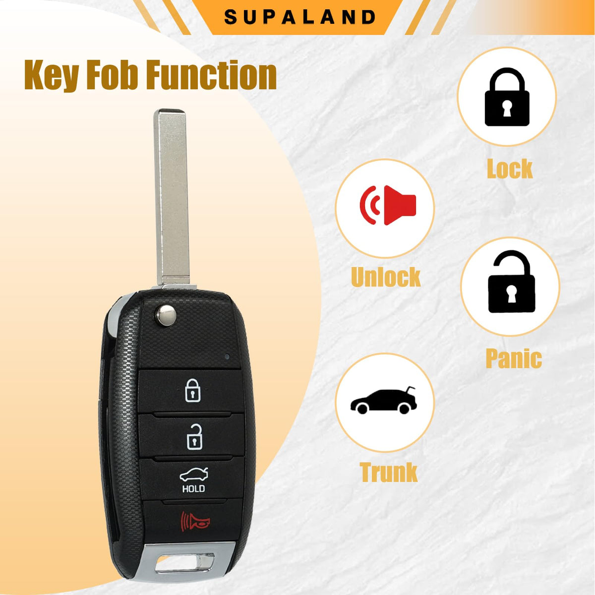 SUPALAND fob beside OEM part label to verify compatibility quickly