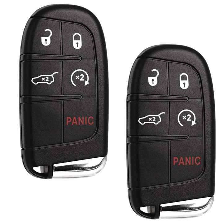 SUPALAND front view of two key fobs showing buttons and form, clear replacement option