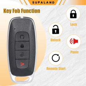 SUPALAND fob near car dash illustrating compatibility with Nissan push-start systems