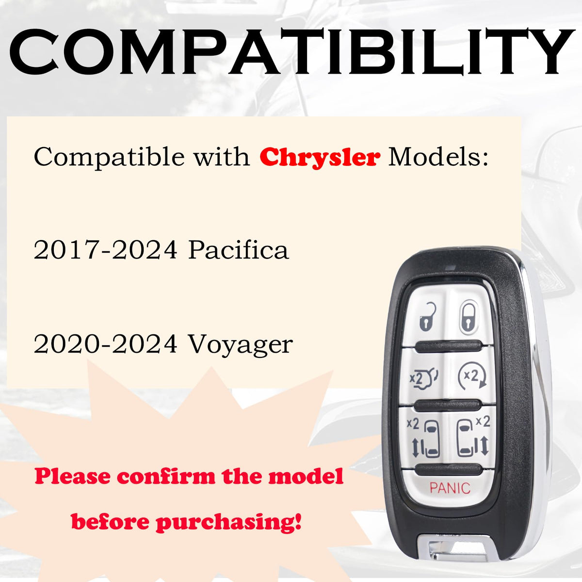 SUPALAND back label close-up showing FCC ID and fitment for buyer confidence